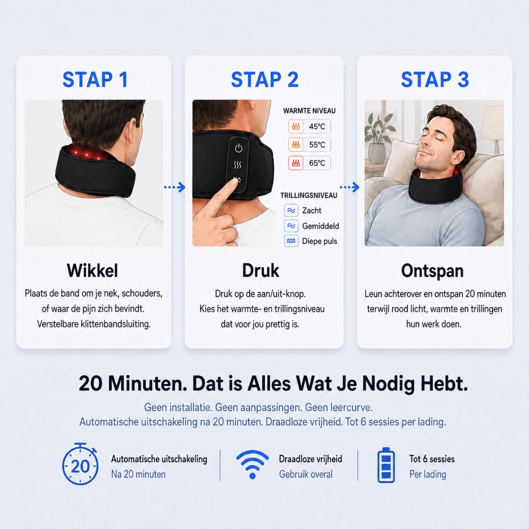 Nevara™ | 3-in-1 Roodlicht Nekmassageapparaat