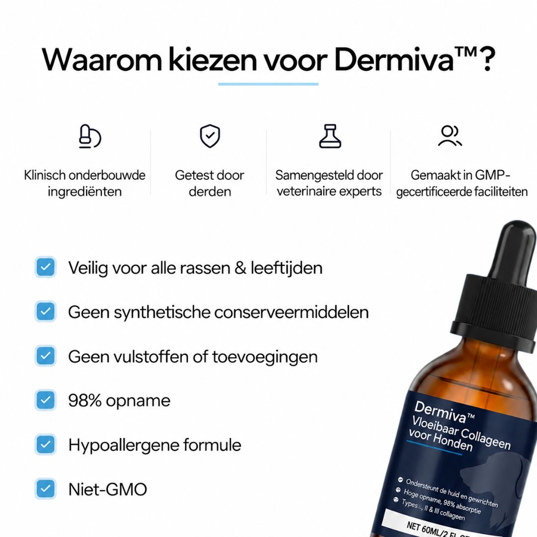 Dermiva™ | Vloeibaar Collageen voor Honden
